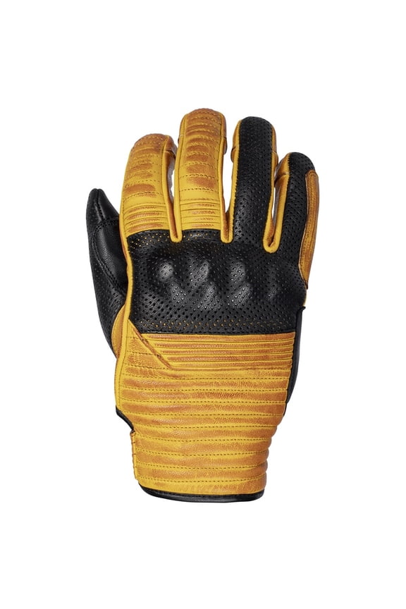 Bully Mens Leather Motorcycle Gloves Gold/Black 3XL