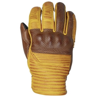 Cortech Bully Mens Leather Motorcycle Gloves Gold/Brown 3XL