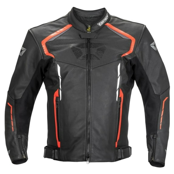 Cortech Chicane Mens Leather Jacket Black/Red LG