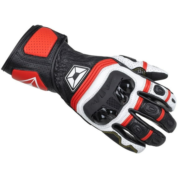 Cortech Chicane RR Mens Leather Motorcycle Gloves Red/White LG
