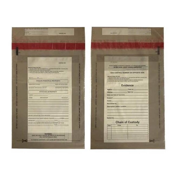 Cortech Evidence Bag,Dual Sided,8 x 5 In,PK100 C-3-2050