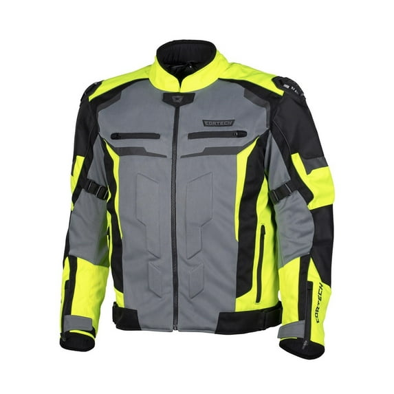 Cortech Hype-Flo Mens Textile Motorcycle Jacket Hi-Viz/Gray 3XL