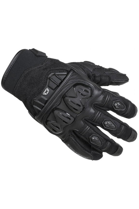 Hyper-Flo Air Mens Leather/Textile Motorcycle Gloves Black 3XL