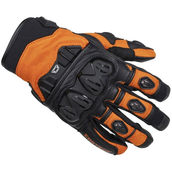 Cortech Hyper-Flo Air Mens Leather/Textile Motorcycle Gloves Orange SM