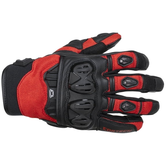 Cortech Hyper-Flo Air Mens Leather/Textile Motorcycle Gloves Red MD