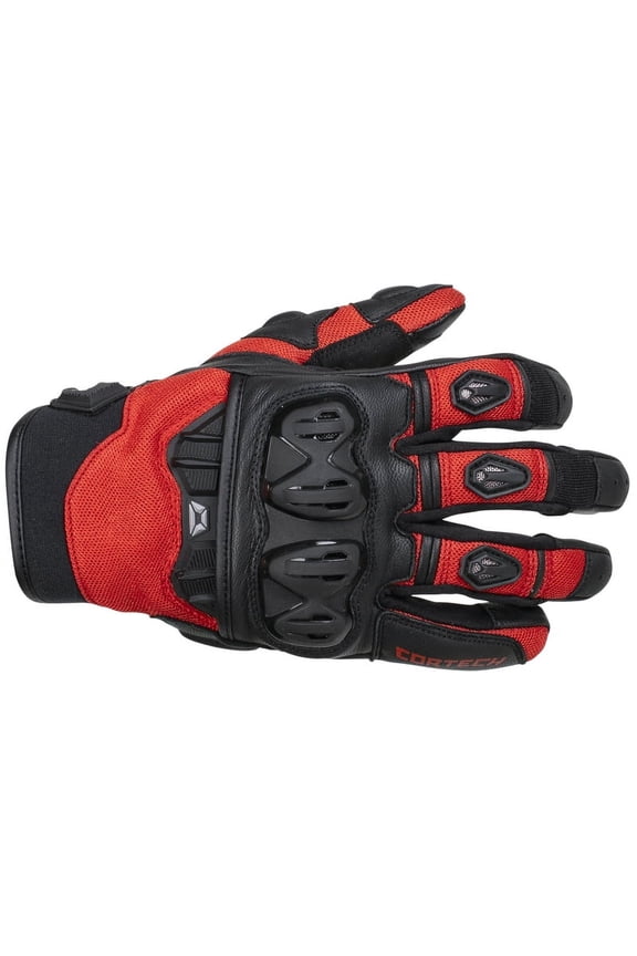 Hyper-Flo Air Mens Leather/Textile Motorcycle Gloves Red MD