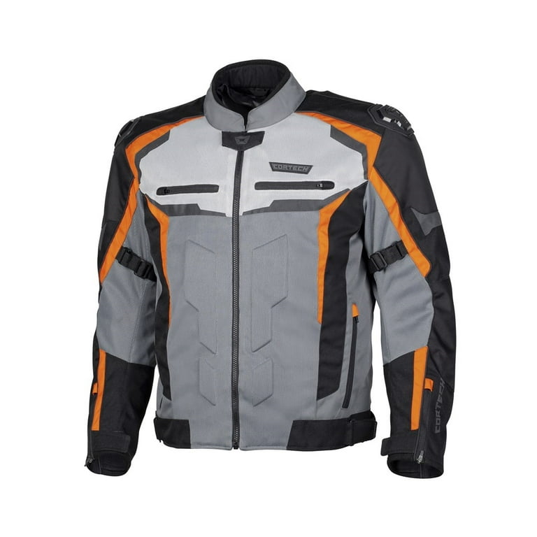 Cortech Hype-Flo Mens Textile Motorcycle Jacket Orange/Gray MD 