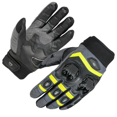 Cortech Hyper-Flo Air V2 Mens Textile Motorcycle Gloves Black/Gray/Hi-Vis XXL