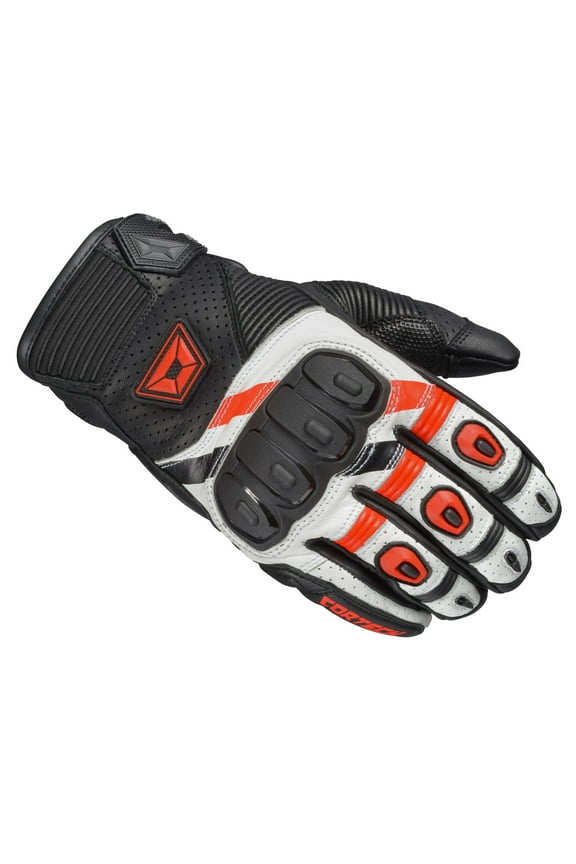 Manix ST Mens Leather Motorcycle Gloves Red/White SM