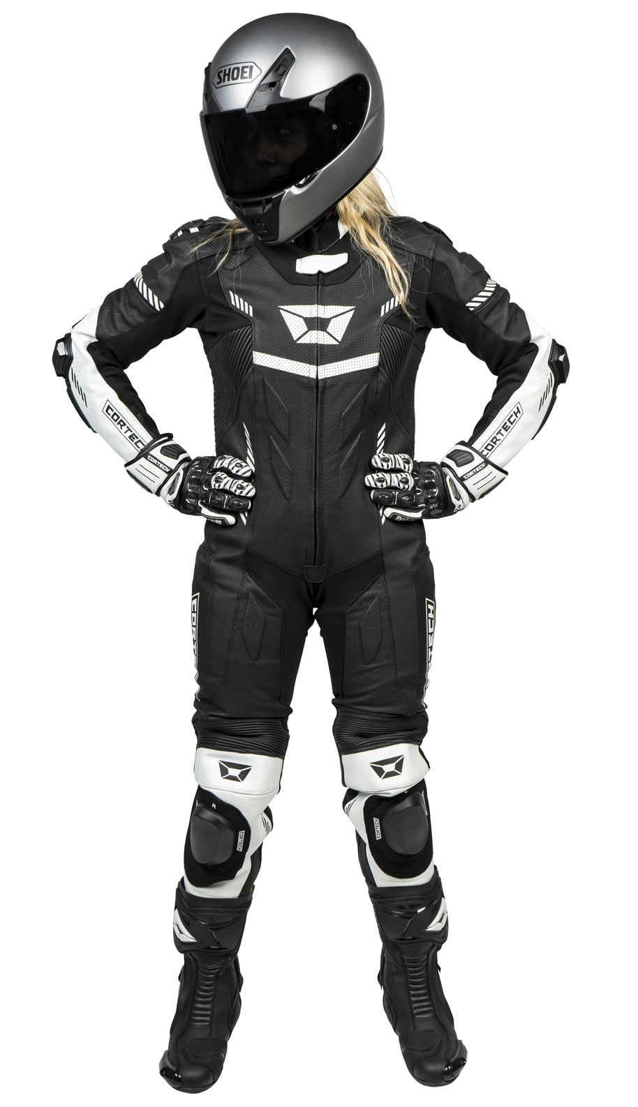 Cortech Revo Sport Air Womens Leather Motorcycle 1-Pc Suit Black