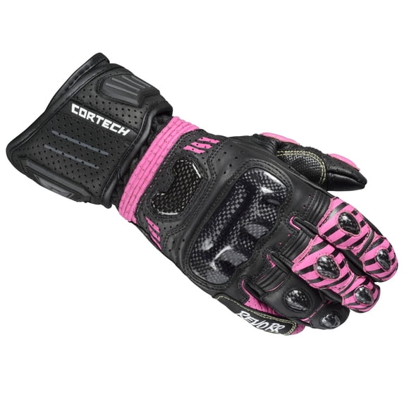 Cortech Revo Sport RR Womens Leather Motorcycle Gloves Pink LG