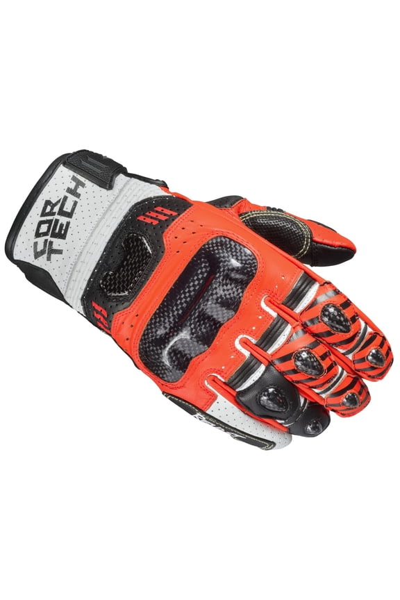 Revo Sport ST Mens Leather Motorcycle Gloves Red/White 3XL