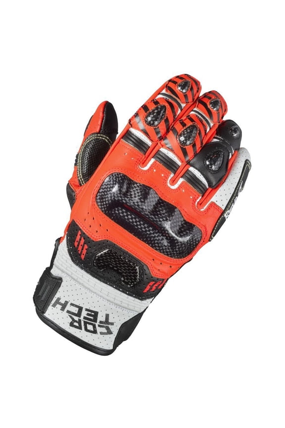 Revo Sport ST Mens Leather Motorcycle Gloves Red/White XXL