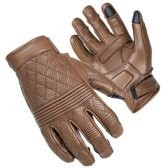 Cortech Scrapper Mens Leather Motorcycle Gloves Brown SM