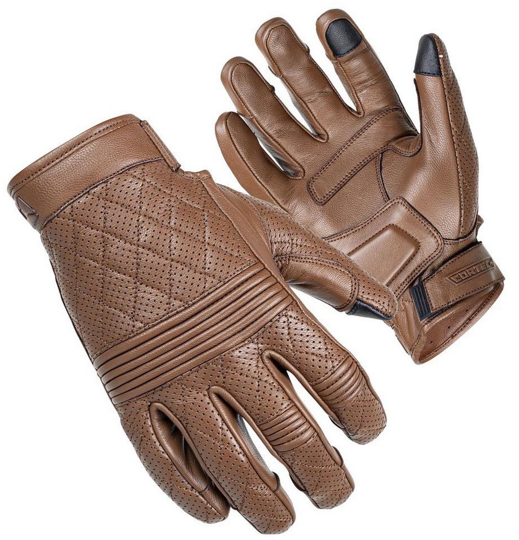 Cortech Scrapper Mens Leather Motorcycle Gloves Brown XS