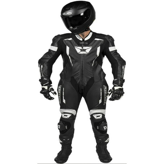 Cortech Sector Pro Air Mens Leather Motorcycle 1-Pc Suit Black/White SM