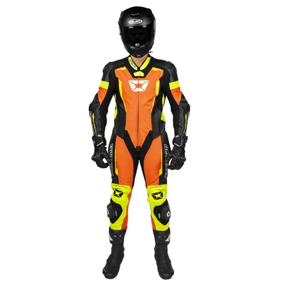 Cortech Sector Pro Air Mens Leather Motorcycle 1-Pc Suit Hi-Vis/Orange LG