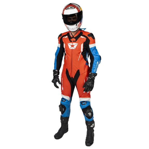 Cortech Sector Pro Air Mens Leather Motorcycle 1-Pc Suit Red/Blue XL