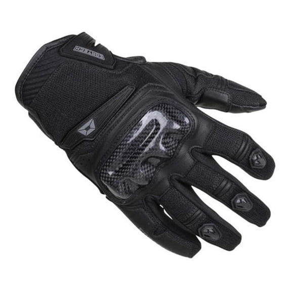 Cortech Sonic Flo Mens Leather/Textile Motorcycle Gloves Black XL