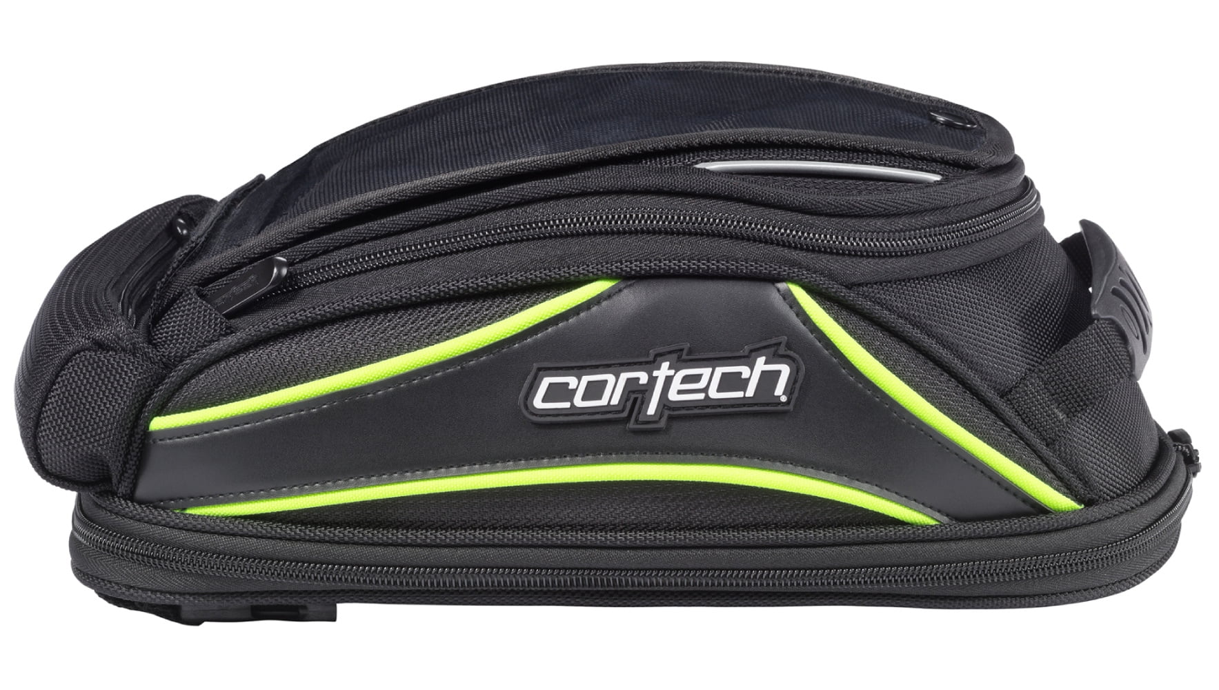 Cortech Super 2.0 10L Tank Bag w/Magnetic Mount Black/Hi-Viz (8230-0513-10)