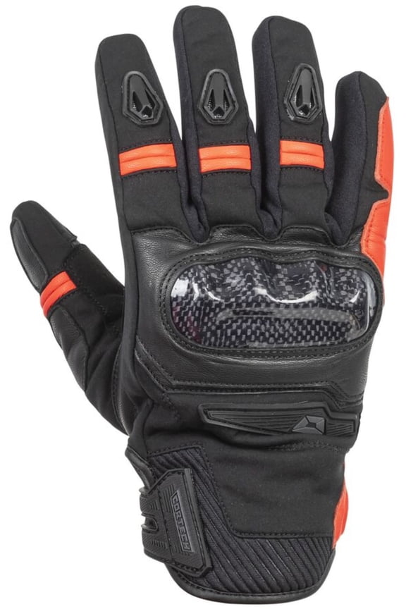 Super-Sonic Mens Motorcycle Gloves Black/Fluorescent Red SM