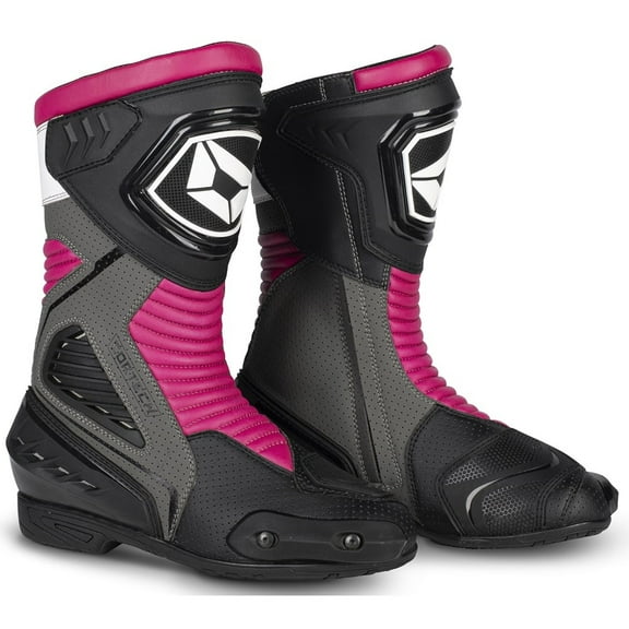 Cortech Apex Air RR Womens Waterproof Motorcycle Boots Ruby/White 10 USA