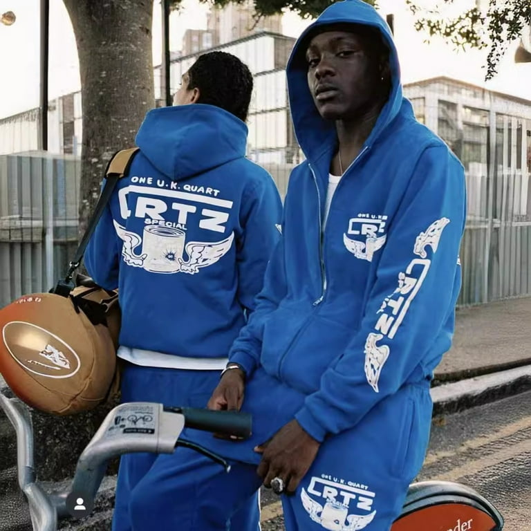 Corteiz Zip Up Hoodie Y2K Sweatshirt Hip Hop Grunge Oversized Jacket Coat tops M