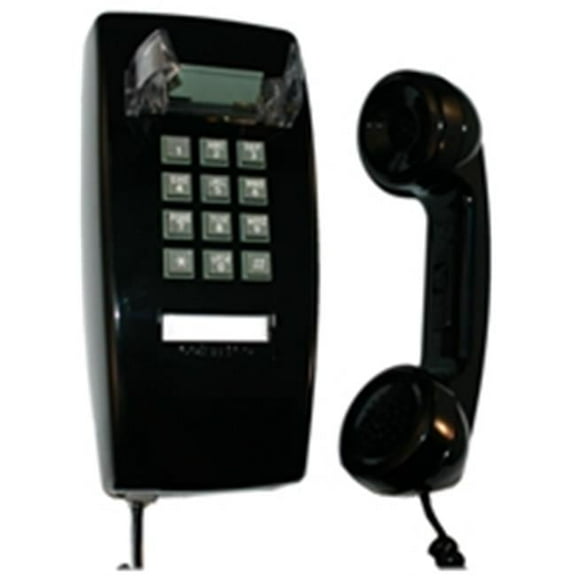 Cortelco 255400-VBA-20M Single-Line Wall Phone With Volume Control - Black