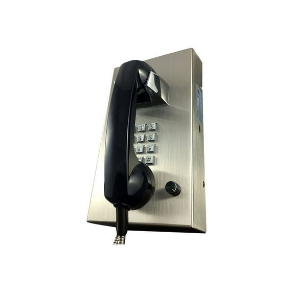 Cortelco VR16SS Stainless Steel Phone With Armored Cord