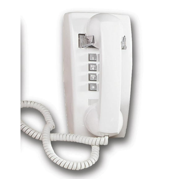 Cortelco Wall Mount Corded Phone with Volume, White