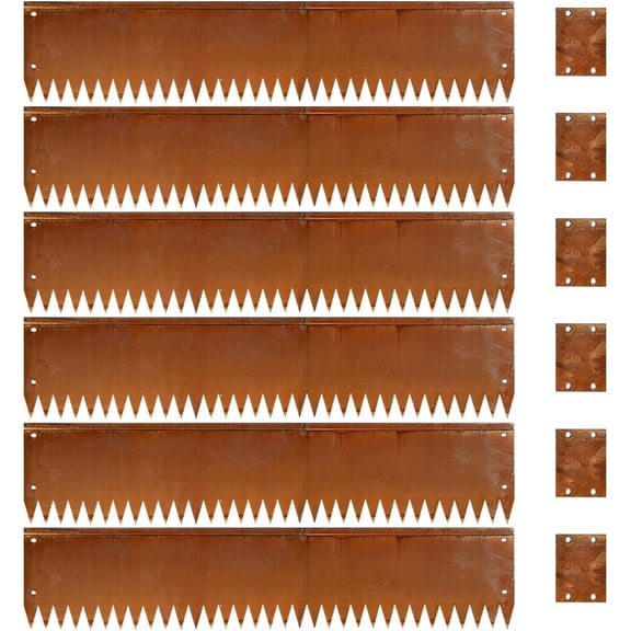 Corten Steel Landscape Edging 40 inch Pre-Rusted Steel Edging Corten Steel Garden Edging 6 Pack Edge for Lawn Yard (10 inch-180 Degree Bend)