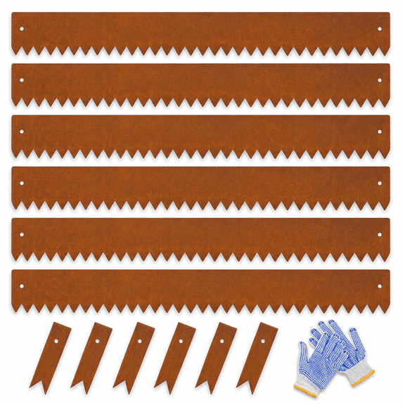 Corten Steel Landscape Edging 6 Inch Depth Hammer-in Outdoor Yard Garden Border