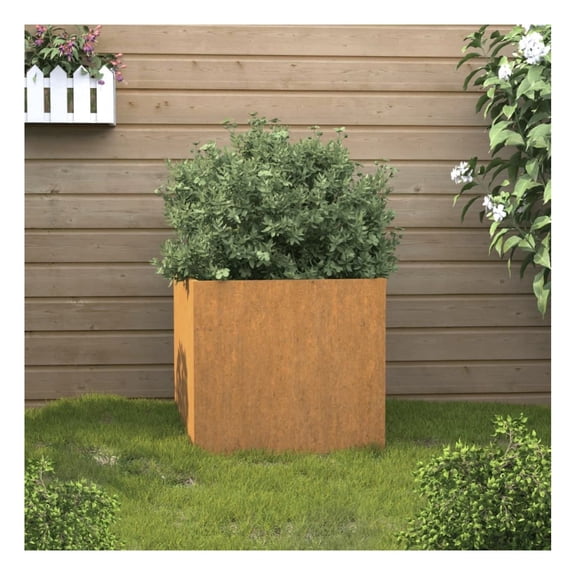 Corten Steel Planter Medium Rectangular - Durable Outdoor Garden Planters, Weather Resistant Flower Pots, Patio Planters for Plants