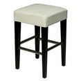 thumbnail image 1 of Cortesi Home Aspen Counter Stool in Genuine White Leather with Black Legs, 1 of 11