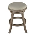 thumbnail image 1 of Cortesi Home Sadie Backless Swivel Counter Stool in Solid Wood & Beige Fabric, 25" Seat, 1 of 10