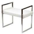 thumbnail image 1 of Cortesi Home Anna Contemporary Leatherette Bench, White, 1 of 3