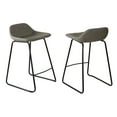 thumbnail image 1 of Cortesi Home Ava Counterstools in Grey Faux Leather (Set of 2), 1 of 10