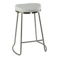 thumbnail image 1 of Cortesi Home Bianco Backless Counter Height Stools in Brushed Stainless Steel, Set of 2, White, 1 of 5