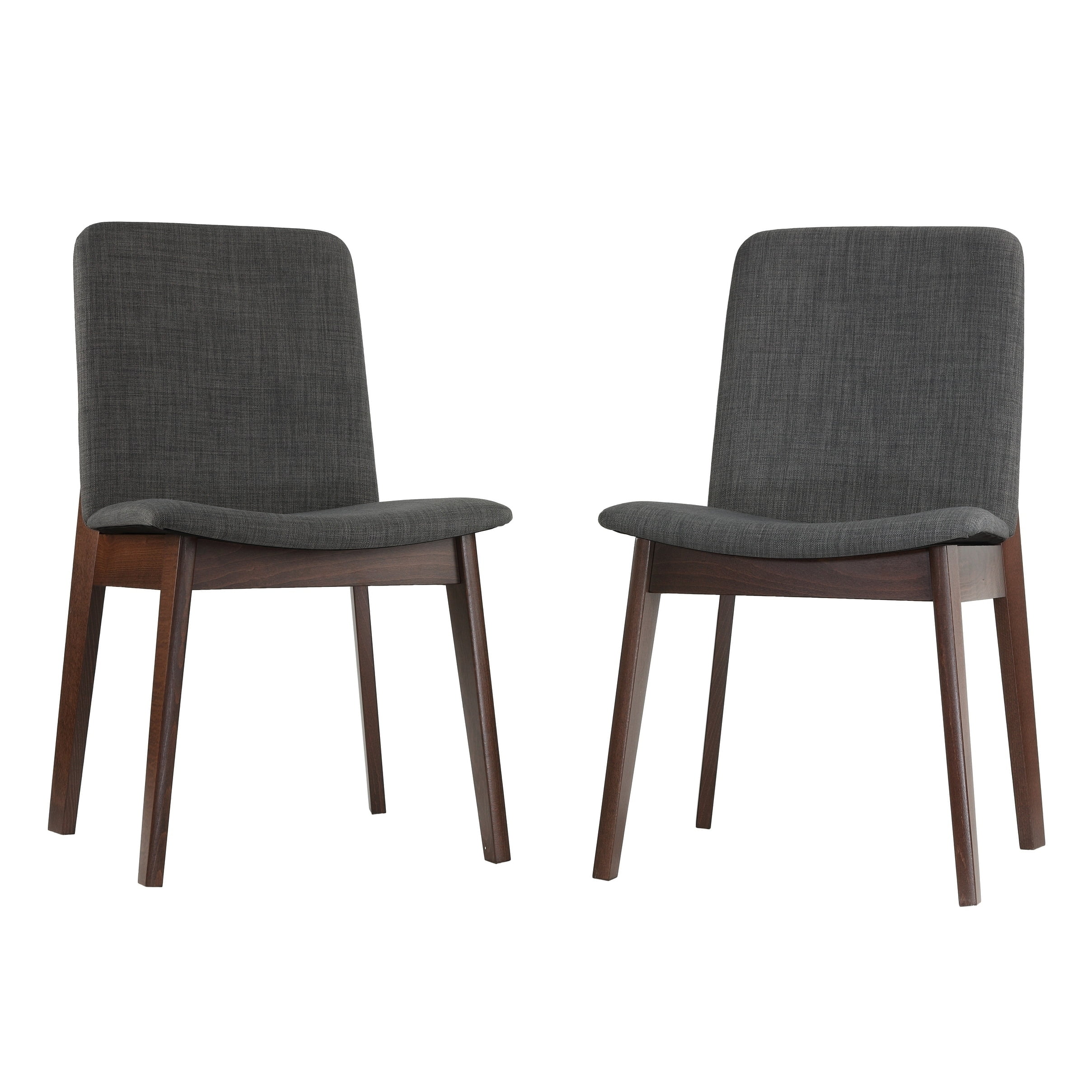 Ergonomic Gray Linen and Wood Dining Chair 21"x19"x34"
