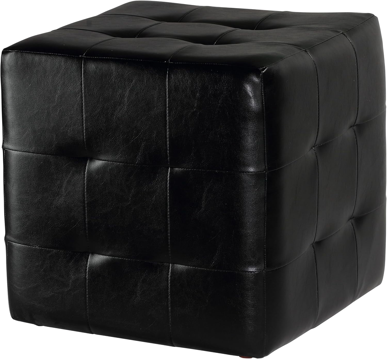 Pouff Pouf Contenitore In Pelle Sintetica Colore MARRONE 80X40X41 Trapuntato Italfrom 66036655