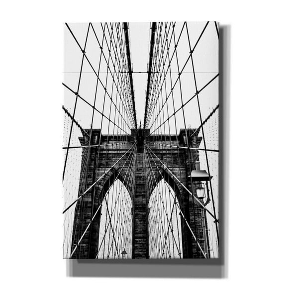 Cortesi Home 'Brooklyn Bridge Web Vertical' by Nicklas Gustafsson Canvas Wall Art, 12"x18"