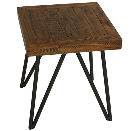 Cortesi Home Busse End Table in Reclaimed Solid Wood