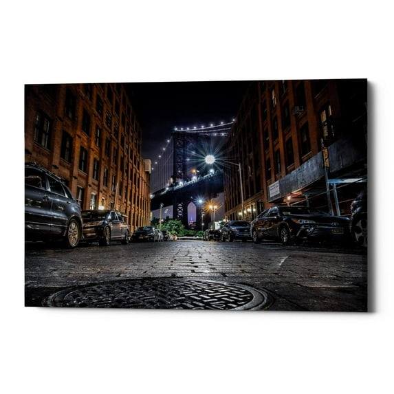 Cortesi Home "DUMBO, New York City" by Nicklas Gustafsson, Giclee Canvas Wall Art - Grey 54" x 40"