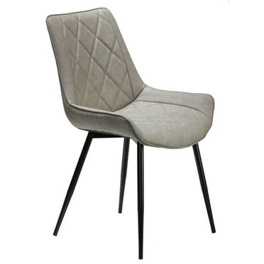 Cortesi Home Ellie Dining Chairs in Gray faux Leather, Set of 2