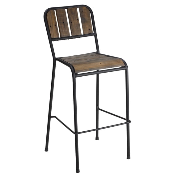 Cortesi Home Jayden 30" Industrial Style Bar Stool with Black Metal Frame