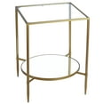 thumbnail image 1 of Cortesi Home Johan Square Glass End Table with Mirror Shelf, Gold Metal Frame, 1 of 9
