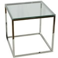 thumbnail image 1 of Cortesi Home Kent End Table, Stainless Steel with Glass Top, Square 22", 1 of 3