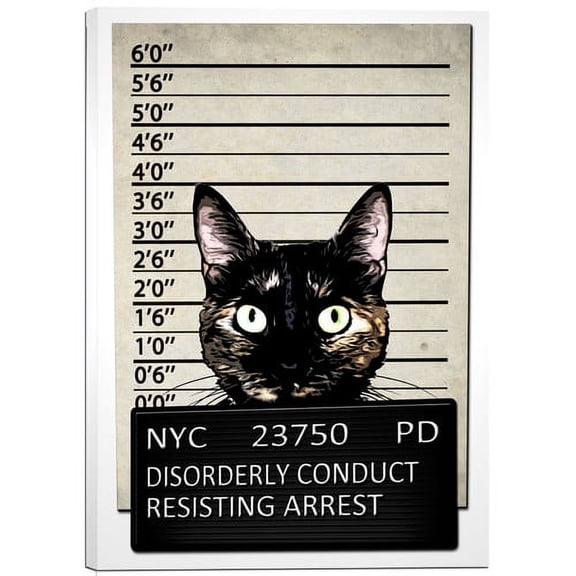 Cortesi Home ''Kitty Mugshot'' by Nicklas Gustafsson Graphic Art on Wrapped Canvas