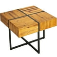 thumbnail image 1 of Cortesi Home Landon End Table, Solid Wood with Black Metal Frame, 1 of 3