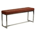 thumbnail image 1 of Cortesi Home Livio Contemporary Narrow Tufted Bench, Brown Leather like Vinyl, 1 of 8